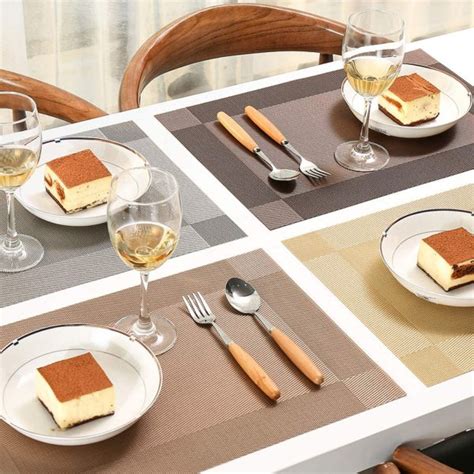 Placemats For Dining Table Vinyl Placemats Set Of 6 Coasters Heat