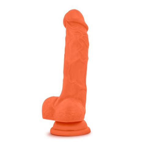 Neo Elite 7 5 Inches Silicone Dual Density Cock With Balls Orange On