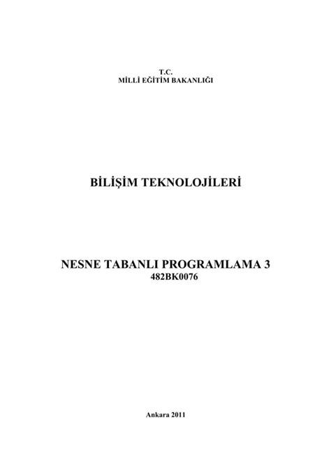 Nesne Tabanl Programlama Pdf