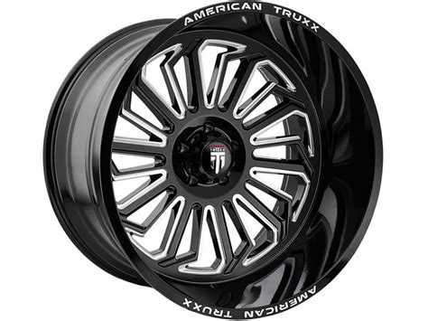 American Truxx Milled Gloss Black AT 1916 Butcher Wheels Rugged Ridge