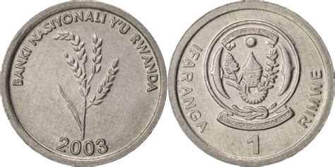 Rwanda Franc 2003 Aluminum Km22 African Coins