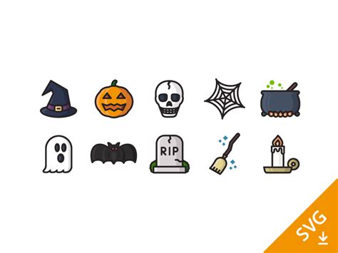 Halloween icons (free download) by Daniele De Santis on Dribbble