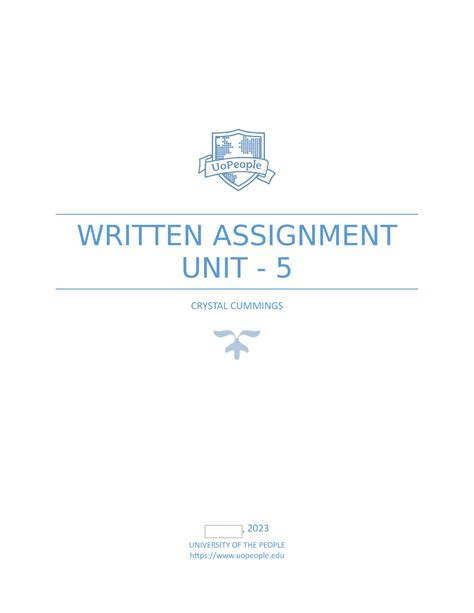 Written Assignment Unit Cs Uopeople Studocu