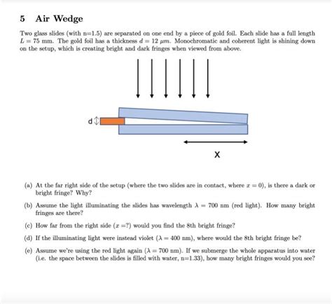 Solved Two Glass Slides With N 1 5 Are Separated On One Chegg