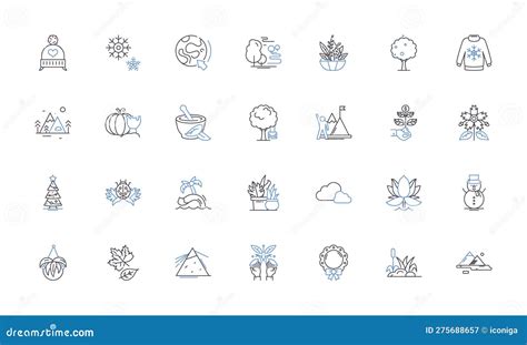 Biosphere Line Icons Collection Ecosystem Biodiversity Habitat