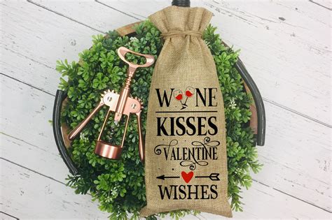 Wine Kisses Valentine Wishes Svg Design So Fontsy