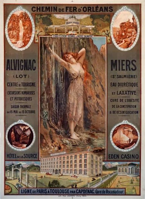 French Railway Vintage Poster Chemin De Fer D Orleans To Alvignac