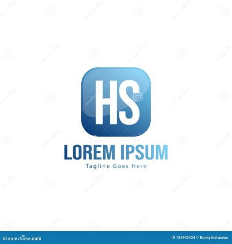 Initial Hs Logo Template With Modern Frame Minimalist Hs Letter Logo