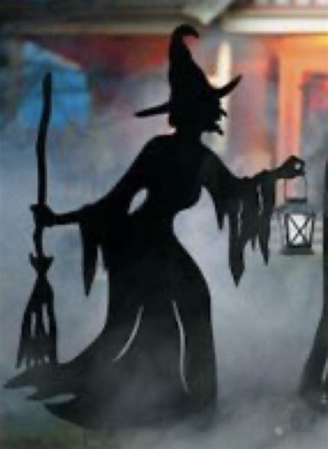 Black Witches Silhouette Yard Sign Cutouts Halloween Decorations