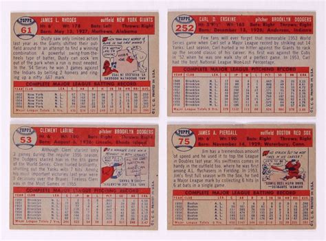 Lot Of 22 1957 Topps Baseball Cards With 252 Carl Erskine 75 Jimmy