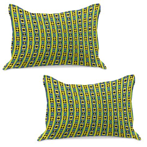 Kente Pattern Knitted Quilt Pillowcover Set Of Geometric Vertical