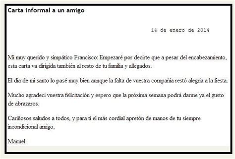 Un Modelo De Carta Informal