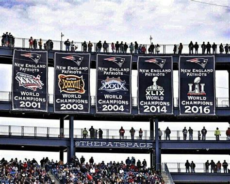 The FIVE Super Bowl Banners At Gillette Stadium Proud Of The Patriots