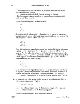 Tema Expresiones Regulares En Java Por Gio Pdf