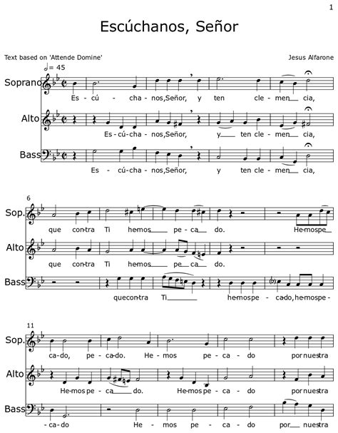 Escúchanos Señor Sheet music for Choir Tenor