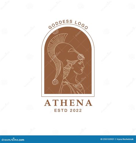 Antique Logo Of Goddess Greek Athena In A Minimal Liner Style Delicate