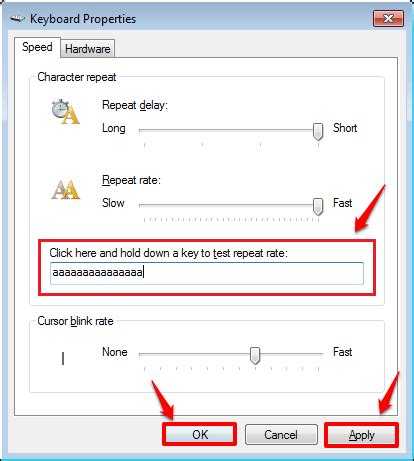 How To Change The Keyboard Repeat Rate And Repeat Delay In Windows