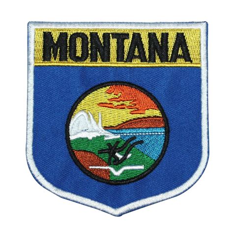 State Flag Shield Montana Patch Badge Travel USA Embroidered Iron On ...