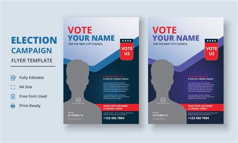 Election Campaign Flyer Template Political Campaign Flyer Template Vote Flyer Template