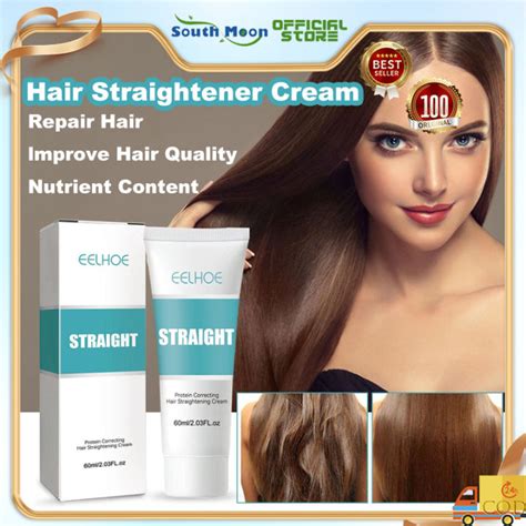 Eelhoe Hair Straightener Cream Straight Hair Scalp Treatment Hair Cream Hair Treatment 60ml