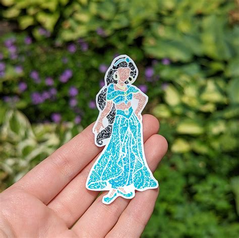 Floral Jasmine Sticker Jasmine Aladdin Silhouette Sticker Disney Sticker