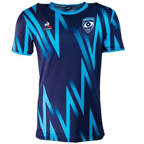 Camiseta rugby Pre match Montpellier Hérault MHR 2023 2024 Le Coq