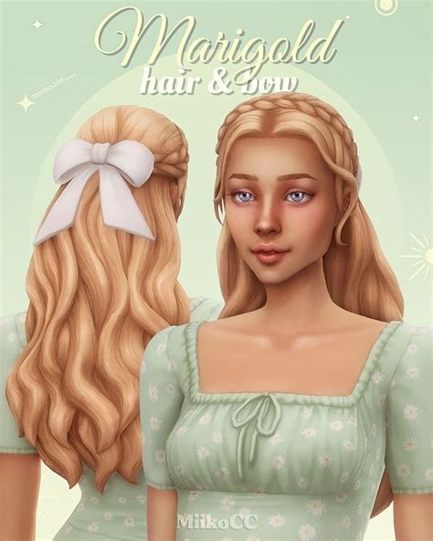 Marigold Hair Bow Miiko Sims Hair Sims 4 Sims