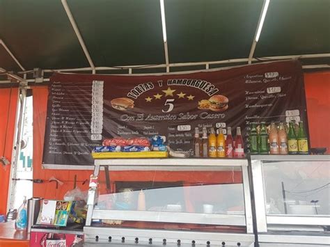 Carta Del Restaurante Tortas Y Hamburguesas 5 Estrellas Mexico