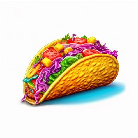 Premium Ai Image Illustration Of A Taco With Vegetables And Meat On A