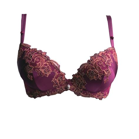 AMBRA Lingerie BH S Silk Fuchsia Oil Push BH Rood 0626 Italian Design