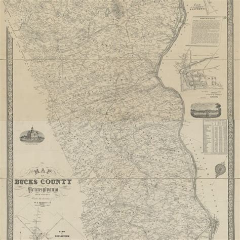 1859 Farm Line Map of Plumstead Township Bucks County Pa - Etsy