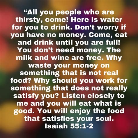 Isaiah 551 2 All You People Who Are Thirsty Come Here Is Water For