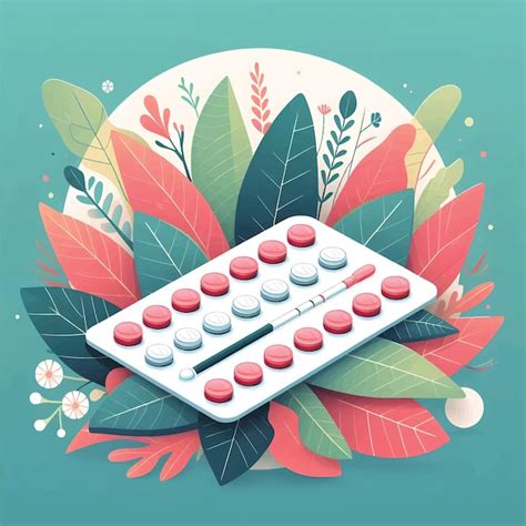 Birth Control Pills Vector Illustration Premium Ai Generated Vector