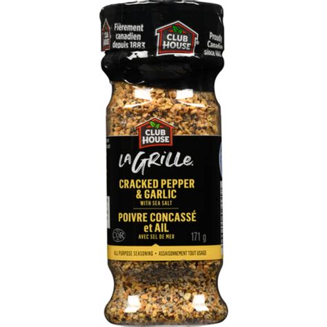 Club House La Grille Seasonings Garlic And Cracked Pepper With Salt 155 G Voilà Online Groceries