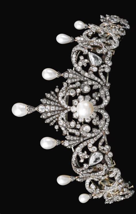 Late 19th Century Natural Pearl And Diamond Tiara Sothebys Royal