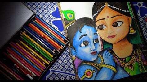 Krishna With Yashoda Maiya Drawing Youtube