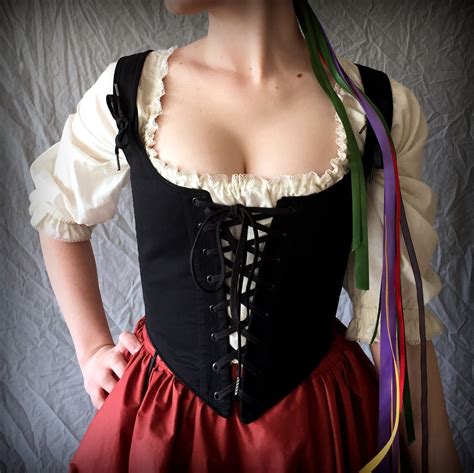 Black And Red Corset For Renaissance Festival Wench Costume D