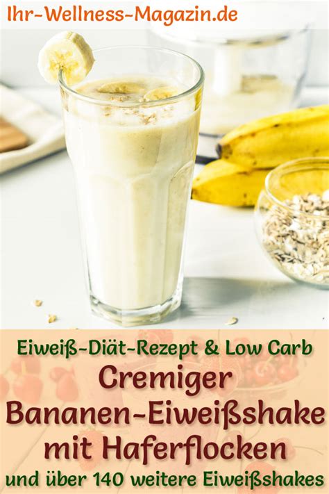 Bananen Eiweißshake mit Haferflocken Low Carb Eiweiß Diät Rezept zum