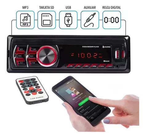 Estereo Bluetooth Desmontable Control Usb Auto Fm Suono Mm