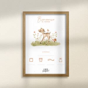 Affiche Naissance Safari Mini Paper Papeterie Et Gourmandises