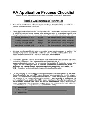 Fillable Online Wou Ra Application Process Checklist Wou Fax Email