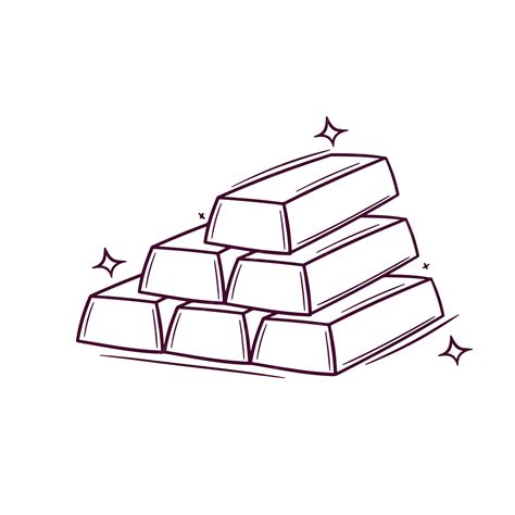 Premium Vector Hand Drawn Stack Of Gold Bar Doodle Vector Sketch