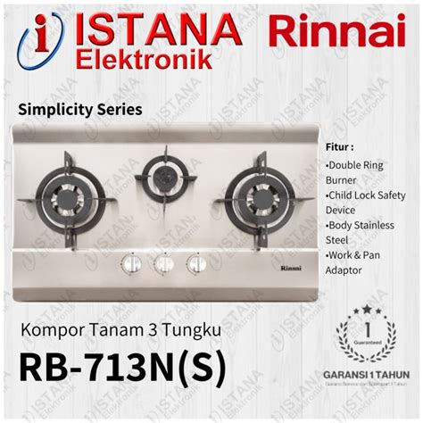 Promo Rinnai Kompor Gas Tanam Tungku Stainless Steel Rb N S Cicil