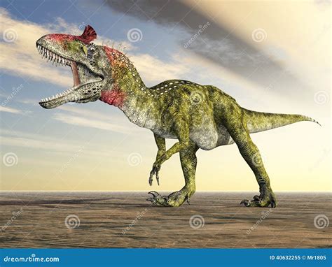 Cryolophosaurus Dinosaur Side View Stock Photo