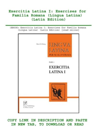 EBOOK Exercitia Latina I Exercises For Familia Romana Lingua Latina Latin Edition Read Online