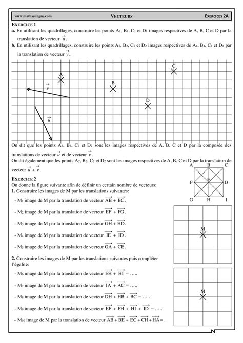 Géométrie vectorielle Chapitre 1 Les vecteurs Série d exercices I