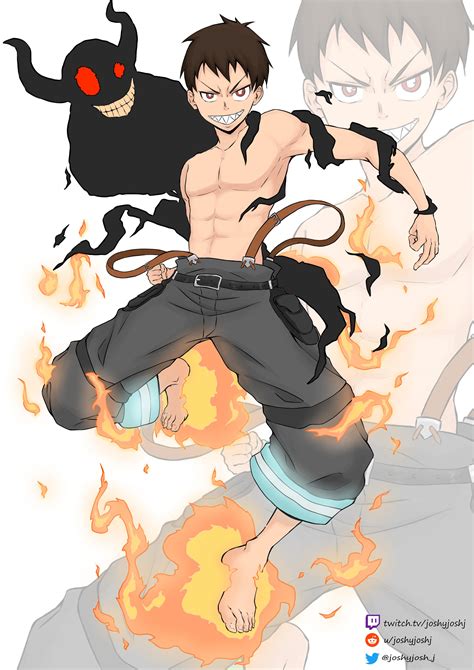 Oc Fanart Smiling Demon Shinra Fire Force Ranime