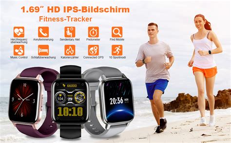 OKYUK Smart Watch Fitness Tracker 1 69 Touchscreen Mit Herzfrequenz