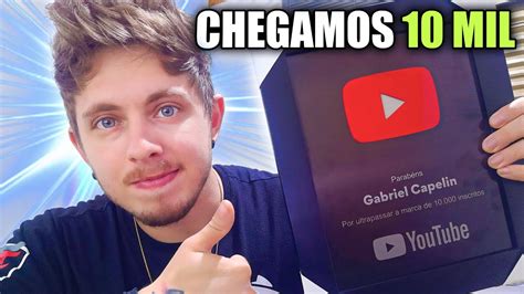 GANHEI A PLACA DE 10 MIL INSCRITOS DO YOUTUBE YouTube