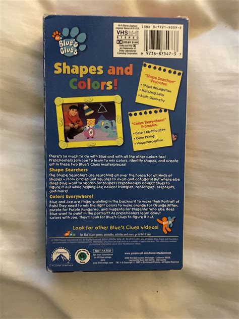 Blues Clues Shapes And Colors VHS Vintage Grelly USA